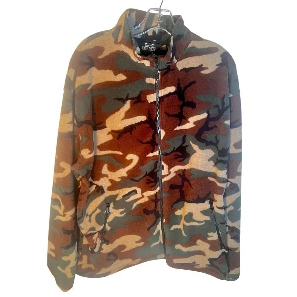 Field Tested Guide Gear Mens Camouflage Fleece Zip Front Jacket Size Large